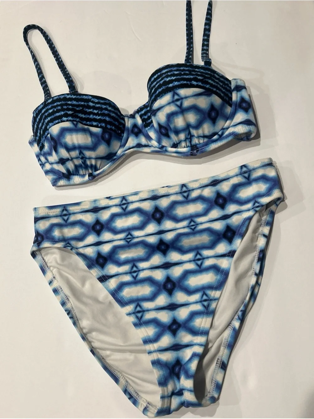 Michael Kors Blue Patterned Two-Piece Bikini